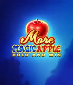 Discover the spellbinding allure of the More Magic Apple slot game by 3 Oaks Gaming, featuring a glistening red apple on a vivid blue background. This graphic conveys the magical theme of the game. Ideal for fans of fantasy, the vibrant visuals and appealing artwork make this slot stand out. 